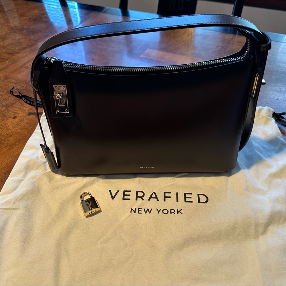 VERAFIED Gold Chocolate Hobo Bag
